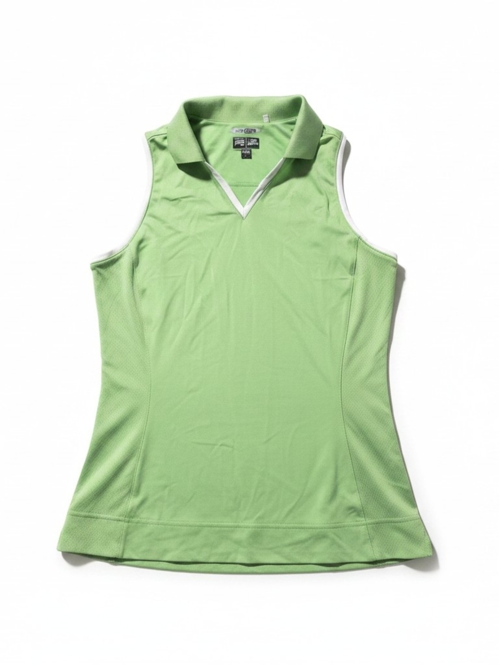 adidas Women's Light Green Sleeveless Polo Racerback with White Trim